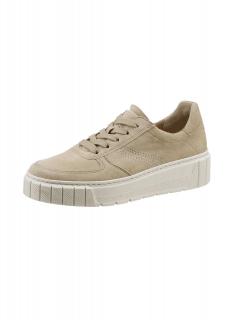 Marken-Ziegen-Veloursleder-Schnürer sand Gr. 35 EU / 2.5 UK