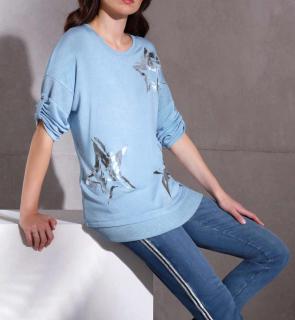 Modal-Shirt silber-hellblau