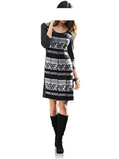 Patchkleid schwarz-grau