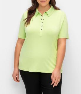 Poloshirt mit Metall-Druckknöpfen lindgrün