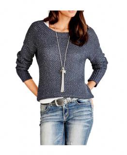 Pullover mit Pailletten rauchblau