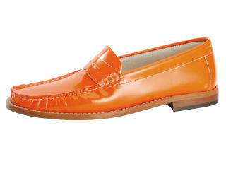 Rind-Lackleder-Slipper orange