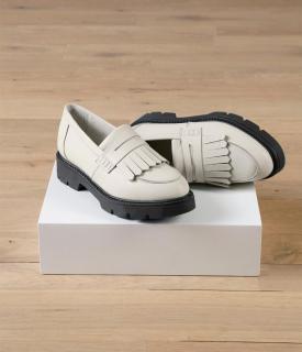 Rind-Nappaleder-Slipper ecru