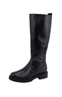 Rind-Nappaleder-Stiefel schwarz