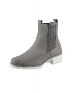 Rind-Nubukleder-Chelsea-Boots grau