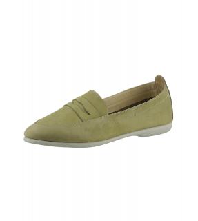 Rind-Nubukleder-Slipper schilfgrün
