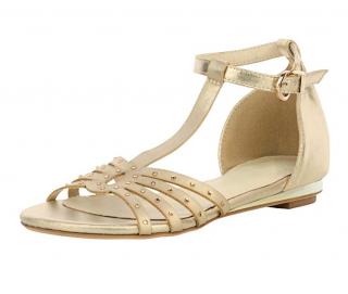 Sandalette mit Strass goldfarben