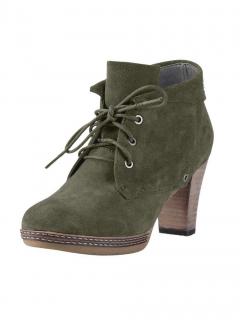 Schnür-Stiefelette oliv