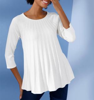 Seiden-Kaschmir-Pullover in Plissee-Optik champagner