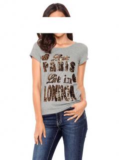 Shirt mit Pailletten graumelange