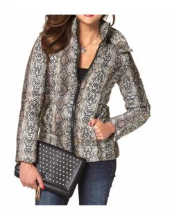 Snakeprint-Steppjacke braun-bunt