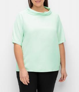 Stehkragen-Modal-Bluse mint