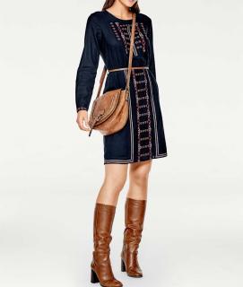 Stickerei-Kleid marine-bunt