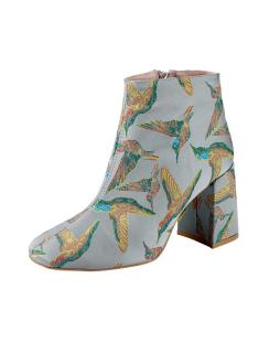 Stiefelette grau-bunt