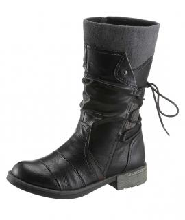 Stiefelette schwarz-grau