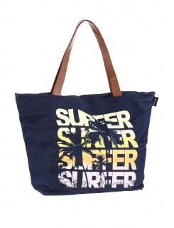 Strandtasche jeansfarbe-bunt