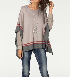 Strickcape sand-grau