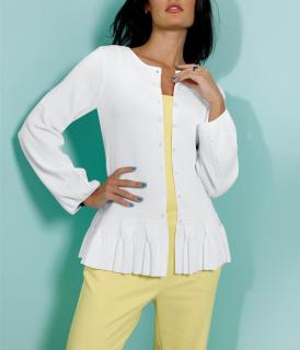 Strickjacke mit Schößchen ecru