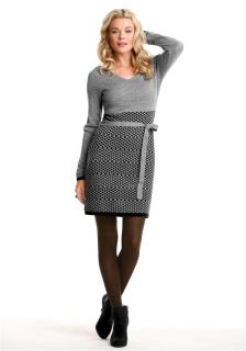 Strickkleid grau-schwarz