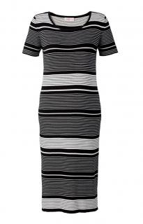 Strickkleid schwarz-weiß gestreift Gr. 48