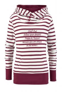 Sweatshirt ecru-bordeaux