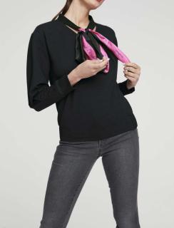 Sweatshirt mit Schluppe schwarz-pink