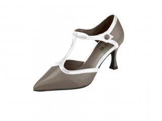 T-Spangenpumps taupe-weiß