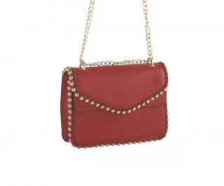 Tasche mit Perlen rot