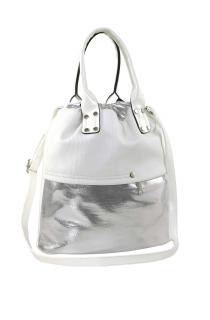 Tasche weiß-silberfarben