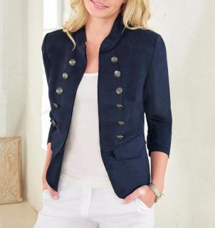 Velours-Optik-Blazer marine