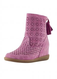 Veloursleder-Stiefelette mit Cut-Outs pink