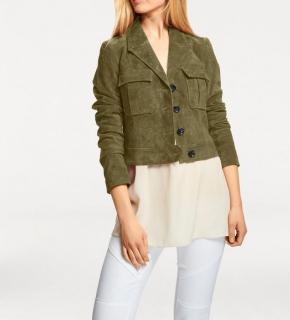 Velourslederjacke khaki