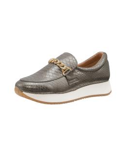 Ziegen-und-Rind-Nappaleder-Slipper khaki-metallic