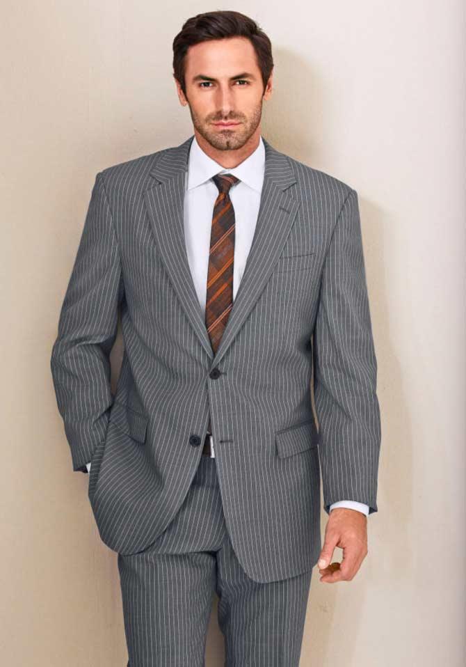 Herren Nadelstreifenanzug Mit Wolle Grau Herren Kinder Mode Outlet 