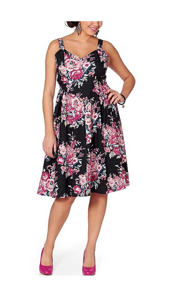 Marken-Kleid schwarz-pink | Kleider | Outlet Mode-Shop