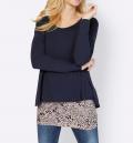 2-Tlg.-Shirt-Set marine-altrosa-bedruckt