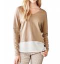 2-in-1-Feinstrickpullover sand-creme