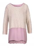 2-in-1-Flauschpullover mit Chiffon malve