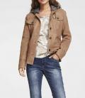 2-in-1-Lammnappalederjacke mit Kapuze camel