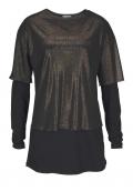 2-in-1-Longshirt schwarz-gold