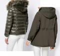 2-in-1-Parka + Daunenjacke oliv