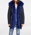 2-in-1-Parka mit Webpelz+Weste graublau