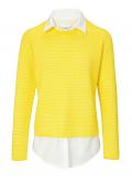2-in-1-Pullover gelb-weiß