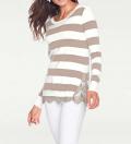 2-in-1-Pullover mit Spitze beige-offwhite