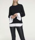 2-in-1-Pullover schwarz-weiß