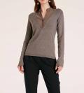 2-in-1-Pullover taupe