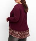 2-in-1 Shirt mit Chiffonfutter weinrot