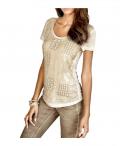 2-in-1 Shirt mit Pailletten natur