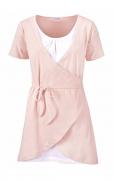2-in-1 Shirt rosé-weiß