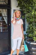 2-in-1 Shirt rosé-weiß